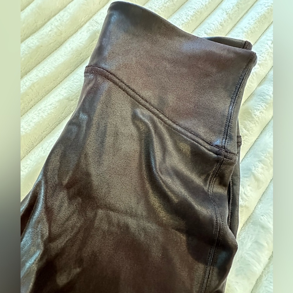 Spanx Faux Leather Wine S tag cut out.